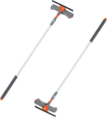 Obrázek produktu pro sada na mytí oken s hliníkovou teleskopickou tyčí, rozprašovačem na vodu a utěrkou z mikrovlákna šedo-oranžová, 1+1  - W2INDCLEAN