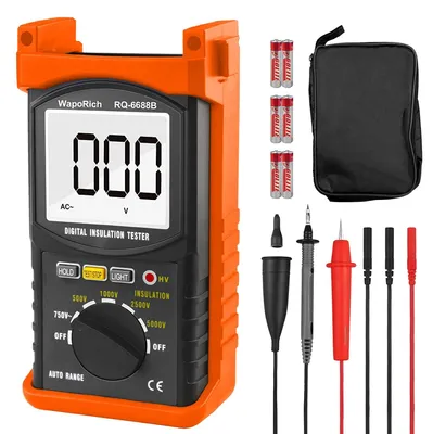 Isolationswiderstandstester 500–5000 V, 1999 Counts, DC-AC-Multimeter