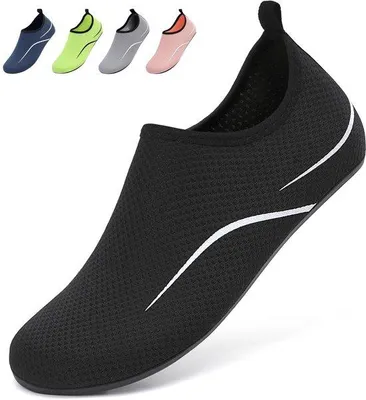Immagine prodotto di Ibenzoa® Scarpe da acqua unisex – calzature leggere e traspiranti per il nuoto, realizzate in mesh, con suola in gomma antiscivolo, ad asciugatura rapida e pieghevoli, ideali per la spiaggia, la piscina, il surf e lo yoga