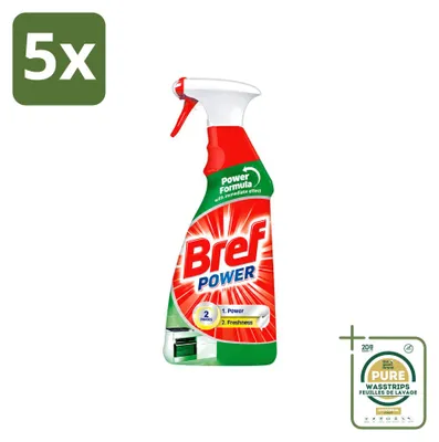 Produktbild von 5 x  Bref Power Küchenreiniger - Spray - Fettlöser - 750 ml - Vorratspackung - 5 Stücke