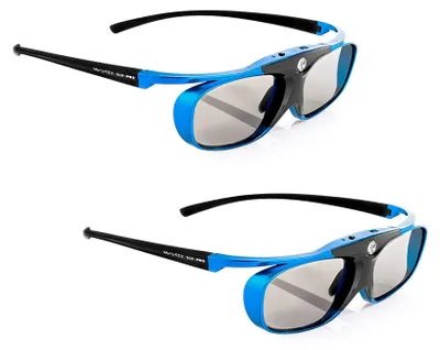 Productafbeelding van 2 x DLP Link 3D-bril voor 3D-DLP-beamer - 96-144 Hz, oplaadbaar, 32 g