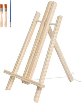 Obrázek produktu pro Nastavitelný stolní stojan z borového dřeva 40 cm s štětcem