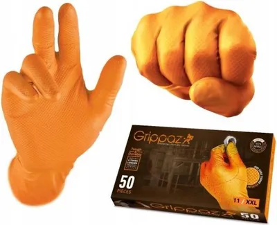 Zdjęcie produktu dla Rękawice Nitrylowe Ochronne Grippaz 246 Pomarańczowe (Oprzód 50 Szt) Rozm. M