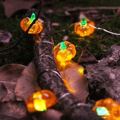 Obrázok produktu pre 3M Halloween dekoratívne tekvicové reťazové svetlá vonkajšie, halloweenske svetlo, led tekvicové svetlá napájané batériami pre halloweenske party záhradné osvetlenie