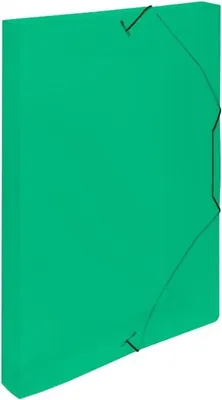 Image de Boîte en PP avec caoutchouc A4 - Lines green