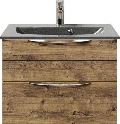 Produktbild von Pelipal Badmöbel-Set Sunline 300 BxHxT 67 x 49,9 x 48 cm Frontfarbe eiche ribbeck Badmöbel-Set mit Waschtisch Mineralmar