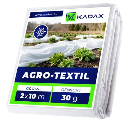 Produktbild von KADAX Wintervlies 2 x 10 m, 30 g/m², Frostschutz Vlies für Pflanzen, Gartenvlies zum Pflanzenschutz gegen Frost und Wind, Pflanzenvlies, Winterschutz