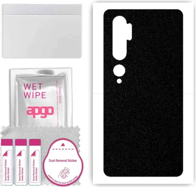 Produktbild von apgo Rückseite Schutzfolie, Skin, kompatibel mit Xiaomi Mi Note 10, Hinten Displayschutzfolie aus Vinylfolie, kratzfest, einfache Montage - Mattschwarz