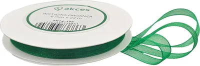 Zdjęcie produktu dla Tasiemka / wstążka organza zielona 6mm x 23m