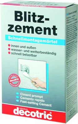 Produktbild von Decotric Blitzzement Spezialzement fest nach 3 Minuten 1000g