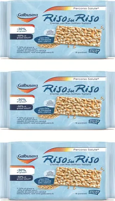 Produktbild von 3x Galbusera Riso su riso Crackers Puffreis 10 x 38g Portionen snack 380g