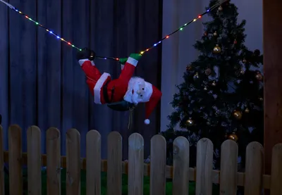 Image de Guirlande lumineuse LED de Noël avec figurines du Père Noël, à piles, pour décoration d'intérieur et d'extérieur