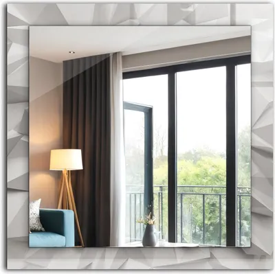 Produktbild von Dekospiegel - Wandspiegel mit Rahmen - Hängespiegel - 60x60 cm - Abstrakte Geometrische Formen