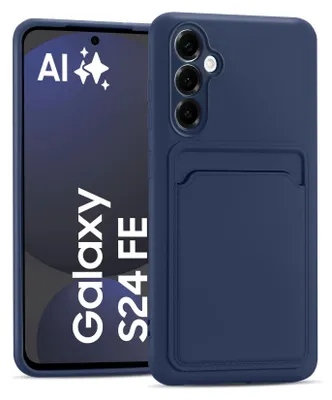 Immagine prodotto di Custodia per cellulare per Samsung Galaxy S24 FE cover cover protettiva in silicone con slot per schede Slim Wallet Case, blu