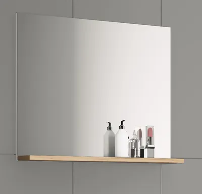 Produktbild von VCM Badspiegel rahmenlos | Hängespiegel mit Ablage | modernes Design | Maße ca. H. 60 x B. 50 x T. 2 cm | Wandspiegel – Landos