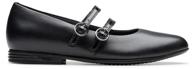 Productafbeelding van Clarks Finja Wing Y. Kinderen, zwart leer, maat 5.5