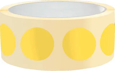 Produktbild von Dreifke® Markierungspunkt, blanko, gelb, Haftpapier, permanent, Ø 25mm, 500/R...