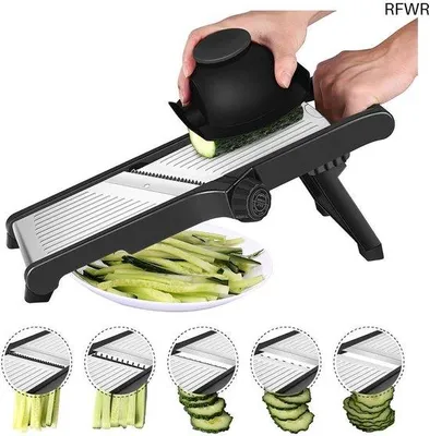 Produktbild von Famanu Mandoline Gemüseschneider – Handlicher Küchenhelfer – Gemüsewerkzeug