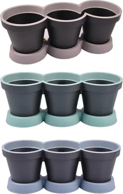Produktbild von 3er Kräutertopf Blumentöpfe Kräutergarten Pflanztopf Blumenkasten Terrassendeko