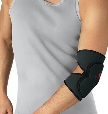 Image de Bandage de coude en néoprène avec rembourrage de cheville noir 6-XXL