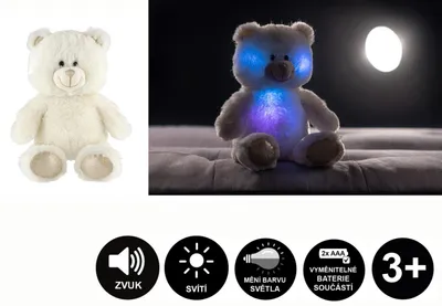 Obrázek produktu pro Snílek medvěd bílý plyš 40cm na baterie se světlem se zvukem v sáčku