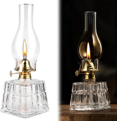 Image de Lampe à pétrole vintage, en verre et en métal, pour intérieur et extérieur, 1 pièce, lampe à pétrole rétro pour jardin