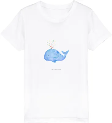 Produktbild von Mr. & Mrs. Panda Kleinkinder T-Shirt Wal Konfetti 12-14 Jahre (152/164) - Weiß - Geschenk, Kindershirt, Teenager, Kinder, Abnehmen, Motivation, Mädchen, Trennung, Diät