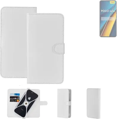 Produktbild von K-S-Trade Handy Hülle Schutz Hülle kompatibel mit POCO X6 Cover Case Bookstyle Bumper weiß 1x