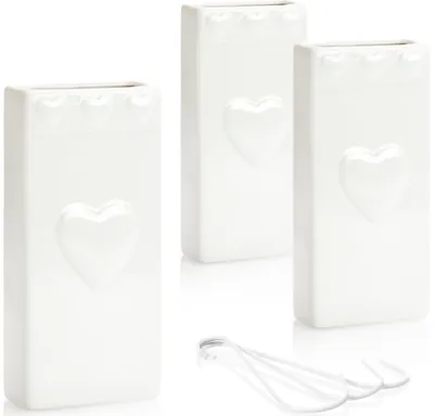 Produktbild von com-four® 3x Luftbefeuchter Heizung - Heizkörper Luftbefeuchter mit Herzmuster - Heizung Wasserverdunster aus Keramik