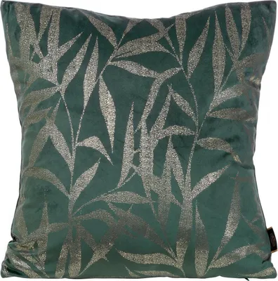 Image de EUROFIRANY | Taie d'oreiller - 45x45 cm - Menthe foncée - Velours