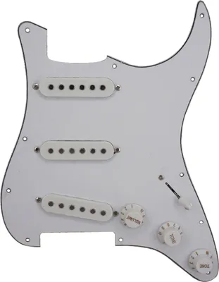 Image de EBTOOLS ST Guitare électrique Kit complet d'accessoires de bricolage avec pickguard préformé, micros SSS, chevalet et plus pour les musiciens (SILVER)