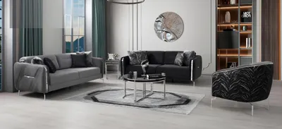 Produktbild von Modern Sofa Set 3 tlg Wohnzimmer Luxus Sofagarnitur 3+3+1 Sitzer Möbel