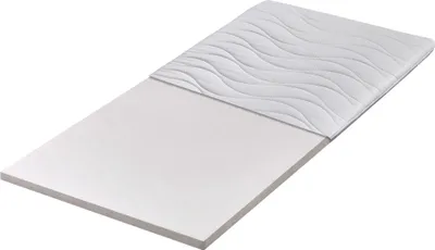 A white mattress topper is shown on a white background.