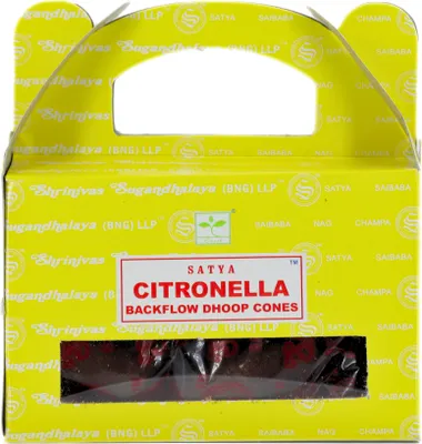 Produktbild von Rückfluss Räucherkegel für den Wasserfall Effekt, 24 handgerollte Kegel aus Indien für Entspannung und Meditation, auch im 3er Set (Citronella)