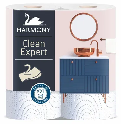 Obrázek produktu pro Harmony papírová utěrka v roli Clean Expert 2-vrstvý, 2 x 35 m / 2 ks