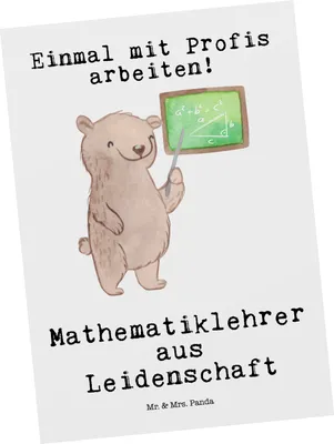 Produktbild von Mr. & Mrs. Panda Postkarte Mathematiklehrer Leidenschaft - Weiß - Geschenk, Postkarten, bildkarte, Referendariat, Matheunterricht, Witzig, Ansichtskarten, Grußkarte