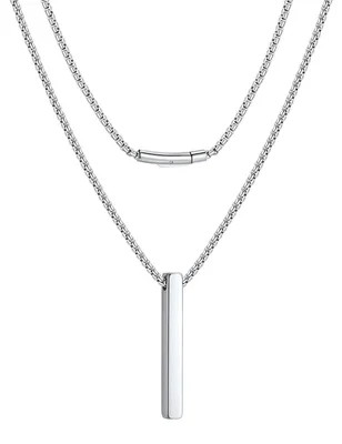 Zdjęcie produktu dla Solidchoice - Męski łańcuch ze stalowym zawieszeniem, stal nierdzewna, 50 cm, kolor srebrny