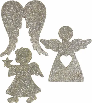 Produktbild von Streudeko Weihnachten Engel Gold Glitter Dekofiguren 24 Stk, 24 Stück