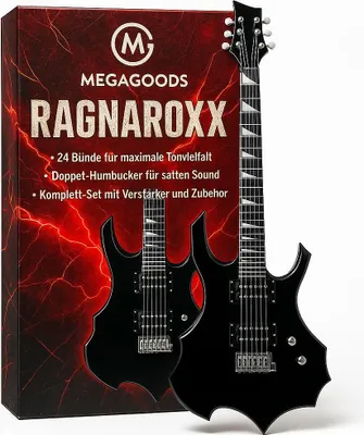 Produktbild von E-Gitarre 6 Saiten 24 Bünde Ahornkorpus mit Tasche & Verstärker DE.