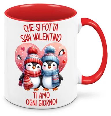Mok für Valentinstag – Pinguin-Design, 350 ml, Keramik
