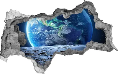 Produktbild von Selbstklebender Loch-3D-Aufkleber 95x73 cm Planet Erde
