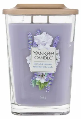 Productafbeelding van Yankee Candle, geurkaars SEA SALT & LAVENDER, cilinderformaat, lavendelgeur, 80 uur brandduur, 1 stuk