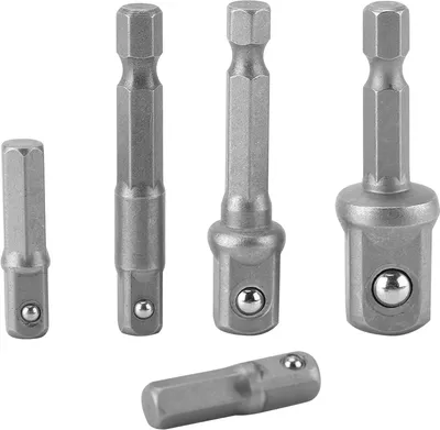 Obrázok produktu pre sada 5 ks adaptérov so šesťhrannou stopkou na nástrčné bity so štvorcovou hlavou (3 ks 50 mm + 25 mm + 30 mm)