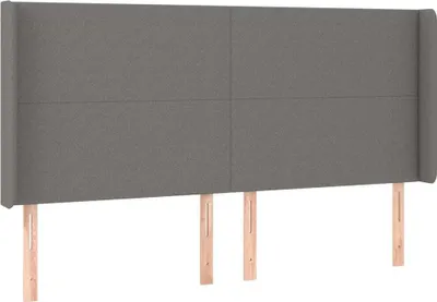Produktbild von Kopfteil mit Ohren Dunkelgrau 203x16x118/128 cm Stoff