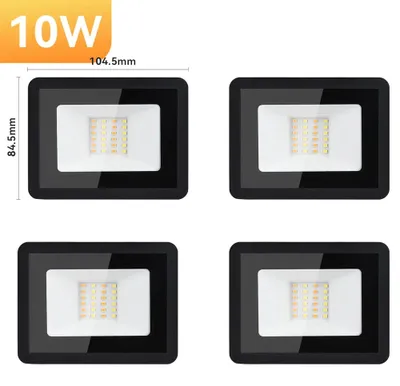 Produktbild von LED-Flutlicht - Außenwandleuchte - 10 W - 4er-Pack - 220 V AC - IP66 - Aluminium