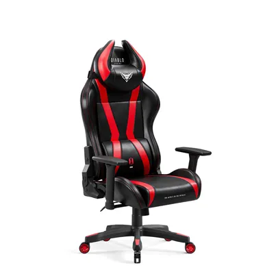 Zdjęcie produktu dla Krzesło gamingowe Diablo X-Horn Krzesło biurowe Krzesło do biurka Podłokietniki 3D Ergonomiczna poduszka pod kark/lędźwie Funkcja bujania Kolor: Czarno-czerwony, Rozmiar Mały