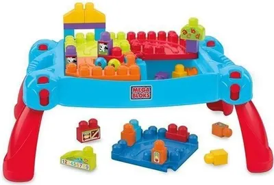 Produktbild von Mega Bloks First Builders 3-in-1 Bautisch, Einfache Aufbewahrung, Leicht zu transportieren, 1+ Jahr