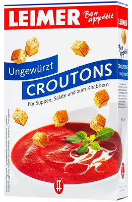 Obrázek produktu pro Leimer krutony neochucené do polévek salátů a na mlsání 100g