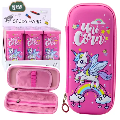 Immagine prodotto di Astuccio scolastico rigido con unicorno rosa 22,5x10 cm