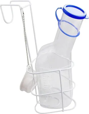 Productafbeelding van Famanu urinefles voor mannen, 1000 ml, met bedhouder – autoclaveerbaar en hygiënisch